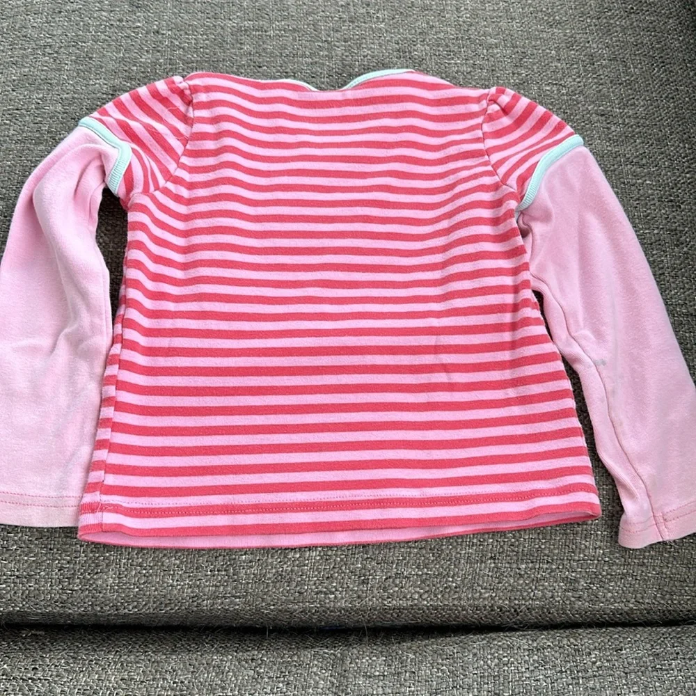 Gymboree Girls Pink Stripe Flower Appliqué Long Sleeve T-shirt Size 4
